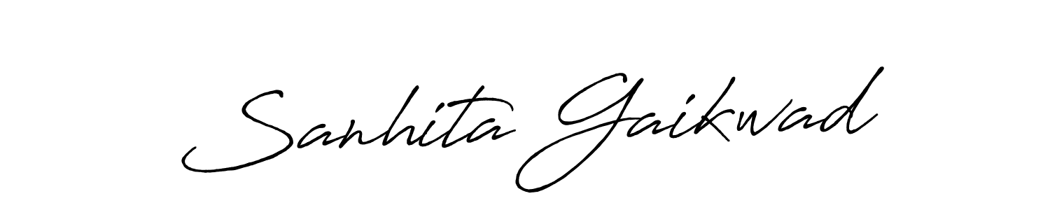 How to make Sanhita Gaikwad name signature. Use Antro_Vectra_Bolder style for creating short signs online. This is the latest handwritten sign. Sanhita Gaikwad signature style 7 images and pictures png