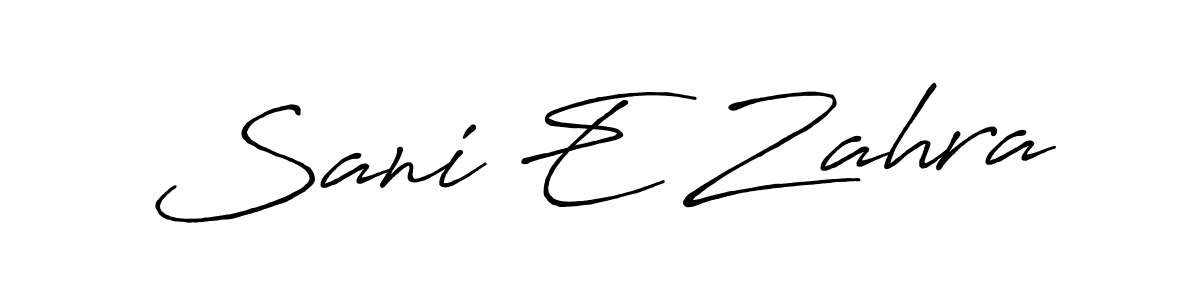 The best way (Antro_Vectra_Bolder) to make a short signature is to pick only two or three words in your name. The name Sani E Zahra include a total of six letters. For converting this name. Sani E Zahra signature style 7 images and pictures png