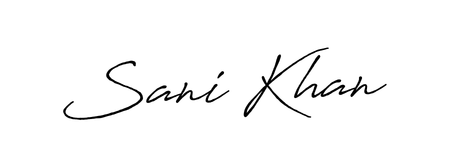 if you are searching for the best signature style for your name Sani Khan. so please give up your signature search. here we have designed multiple signature styles  using Antro_Vectra_Bolder. Sani Khan signature style 7 images and pictures png