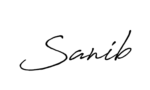 Make a beautiful signature design for name Sanib. With this signature (Antro_Vectra_Bolder) style, you can create a handwritten signature for free. Sanib signature style 7 images and pictures png