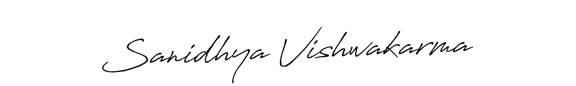 How to make Sanidhya Vishwakarma signature? Antro_Vectra_Bolder is a professional autograph style. Create handwritten signature for Sanidhya Vishwakarma name. Sanidhya Vishwakarma signature style 7 images and pictures png