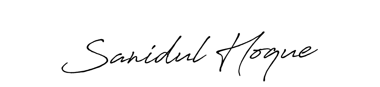 How to make Sanidul Hoque signature? Antro_Vectra_Bolder is a professional autograph style. Create handwritten signature for Sanidul Hoque name. Sanidul Hoque signature style 7 images and pictures png