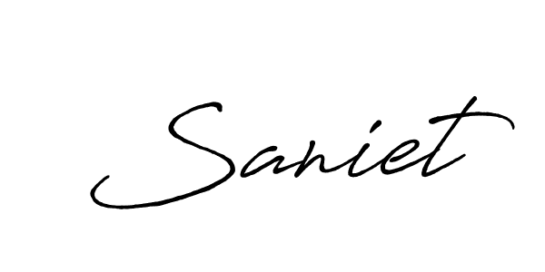 The best way (Antro_Vectra_Bolder) to make a short signature is to pick only two or three words in your name. The name Saniet include a total of six letters. For converting this name. Saniet signature style 7 images and pictures png