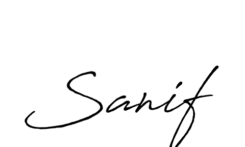 Create a beautiful signature design for name Sanif. With this signature (Antro_Vectra_Bolder) fonts, you can make a handwritten signature for free. Sanif signature style 7 images and pictures png