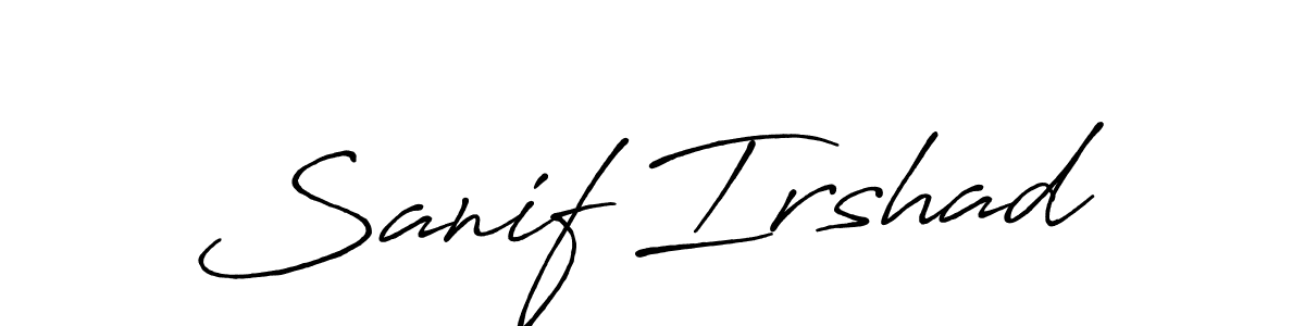 This is the best signature style for the Sanif Irshad name. Also you like these signature font (Antro_Vectra_Bolder). Mix name signature. Sanif Irshad signature style 7 images and pictures png