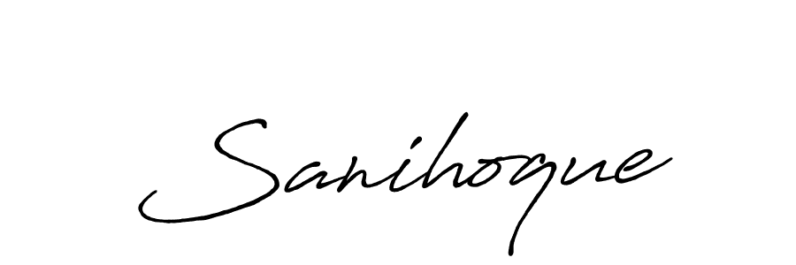 How to make Sanihoque signature? Antro_Vectra_Bolder is a professional autograph style. Create handwritten signature for Sanihoque name. Sanihoque signature style 7 images and pictures png