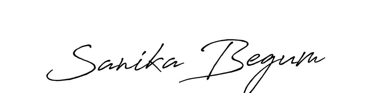 How to make Sanika Begum name signature. Use Antro_Vectra_Bolder style for creating short signs online. This is the latest handwritten sign. Sanika Begum signature style 7 images and pictures png