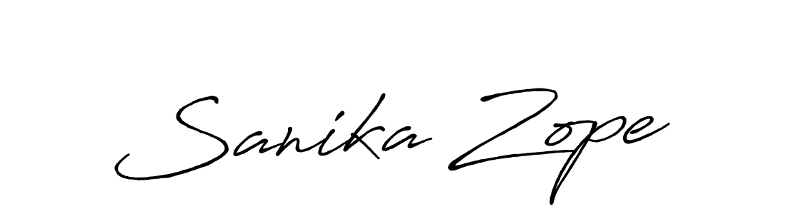 Design your own signature with our free online signature maker. With this signature software, you can create a handwritten (Antro_Vectra_Bolder) signature for name Sanika Zope. Sanika Zope signature style 7 images and pictures png