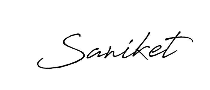 Make a beautiful signature design for name Saniket. With this signature (Antro_Vectra_Bolder) style, you can create a handwritten signature for free. Saniket signature style 7 images and pictures png