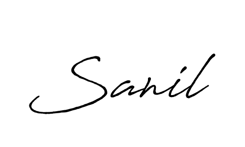 Use a signature maker to create a handwritten signature online. With this signature software, you can design (Antro_Vectra_Bolder) your own signature for name Sanil. Sanil signature style 7 images and pictures png