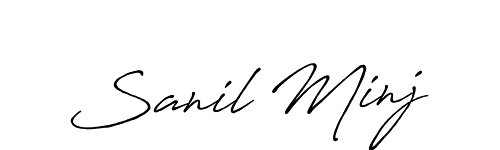 This is the best signature style for the Sanil Minj name. Also you like these signature font (Antro_Vectra_Bolder). Mix name signature. Sanil Minj signature style 7 images and pictures png