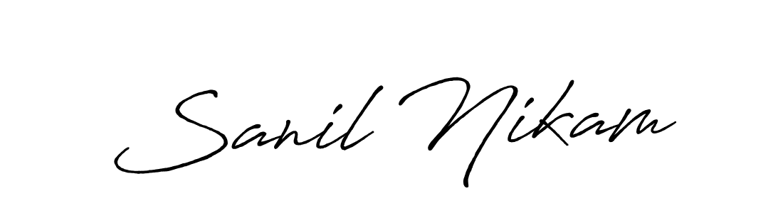 This is the best signature style for the Sanil Nikam name. Also you like these signature font (Antro_Vectra_Bolder). Mix name signature. Sanil Nikam signature style 7 images and pictures png