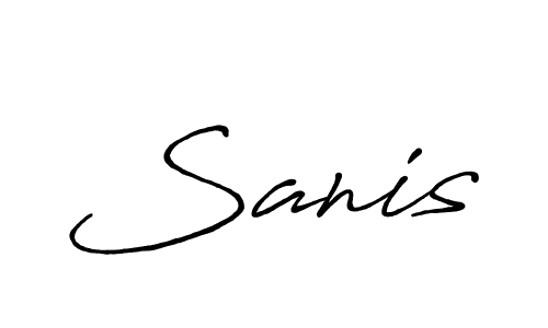 Make a beautiful signature design for name Sanis. With this signature (Antro_Vectra_Bolder) style, you can create a handwritten signature for free. Sanis signature style 7 images and pictures png