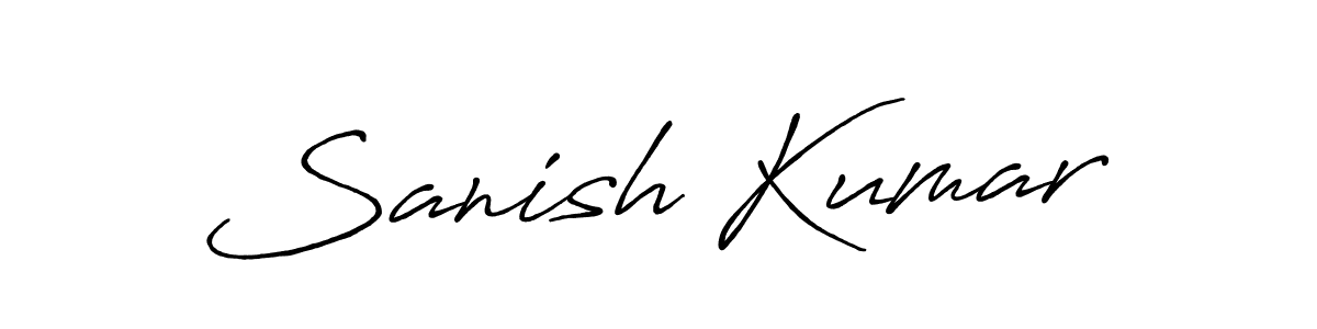 Create a beautiful signature design for name Sanish Kumar. With this signature (Antro_Vectra_Bolder) fonts, you can make a handwritten signature for free. Sanish Kumar signature style 7 images and pictures png