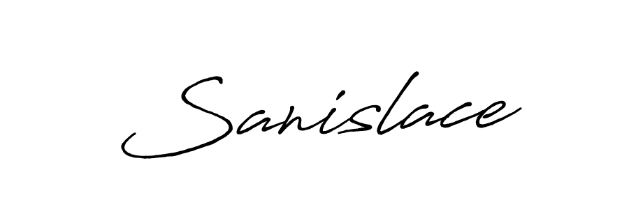 How to make Sanislace name signature. Use Antro_Vectra_Bolder style for creating short signs online. This is the latest handwritten sign. Sanislace signature style 7 images and pictures png