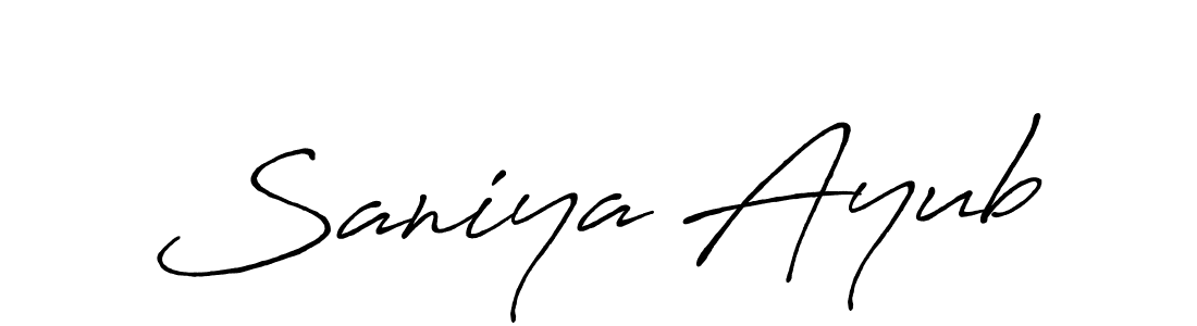 Make a short Saniya Ayub signature style. Manage your documents anywhere anytime using Antro_Vectra_Bolder. Create and add eSignatures, submit forms, share and send files easily. Saniya Ayub signature style 7 images and pictures png