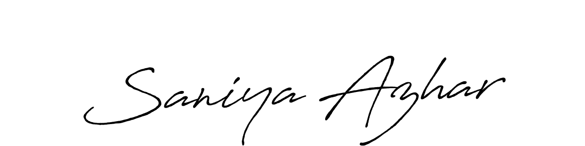 Also we have Saniya Azhar name is the best signature style. Create professional handwritten signature collection using Antro_Vectra_Bolder autograph style. Saniya Azhar signature style 7 images and pictures png
