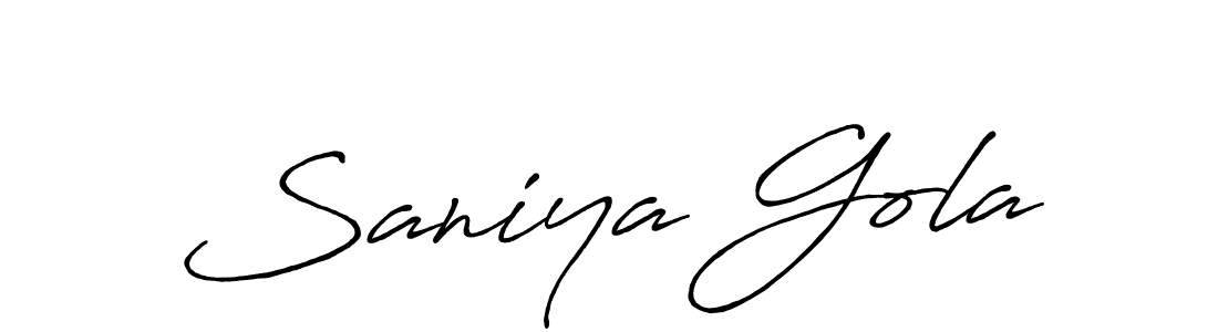 Use a signature maker to create a handwritten signature online. With this signature software, you can design (Antro_Vectra_Bolder) your own signature for name Saniya Gola. Saniya Gola signature style 7 images and pictures png