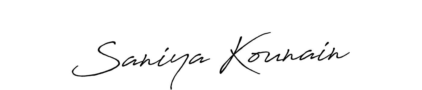 Antro_Vectra_Bolder is a professional signature style that is perfect for those who want to add a touch of class to their signature. It is also a great choice for those who want to make their signature more unique. Get Saniya Kounain name to fancy signature for free. Saniya Kounain signature style 7 images and pictures png