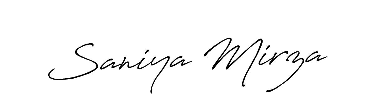 Saniya Mirza stylish signature style. Best Handwritten Sign (Antro_Vectra_Bolder) for my name. Handwritten Signature Collection Ideas for my name Saniya Mirza. Saniya Mirza signature style 7 images and pictures png