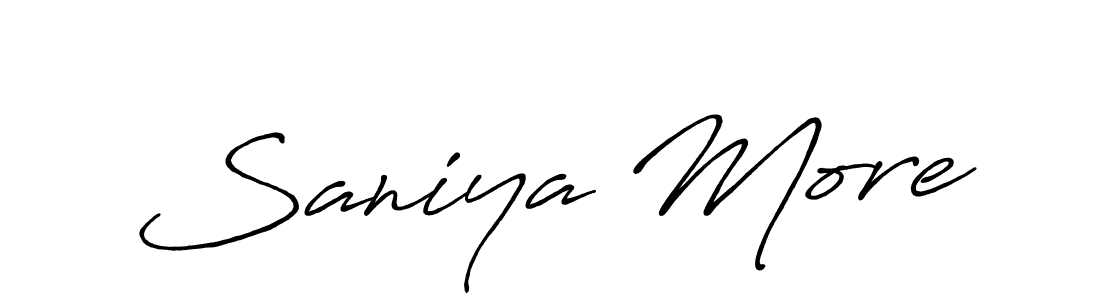 Design your own signature with our free online signature maker. With this signature software, you can create a handwritten (Antro_Vectra_Bolder) signature for name Saniya More. Saniya More signature style 7 images and pictures png
