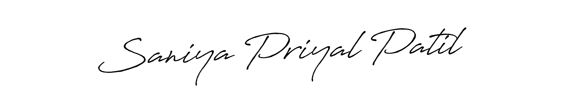 Saniya Priyal Patil stylish signature style. Best Handwritten Sign (Antro_Vectra_Bolder) for my name. Handwritten Signature Collection Ideas for my name Saniya Priyal Patil. Saniya Priyal Patil signature style 7 images and pictures png