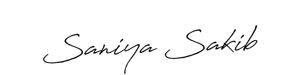Also we have Saniya Sakib name is the best signature style. Create professional handwritten signature collection using Antro_Vectra_Bolder autograph style. Saniya Sakib signature style 7 images and pictures png