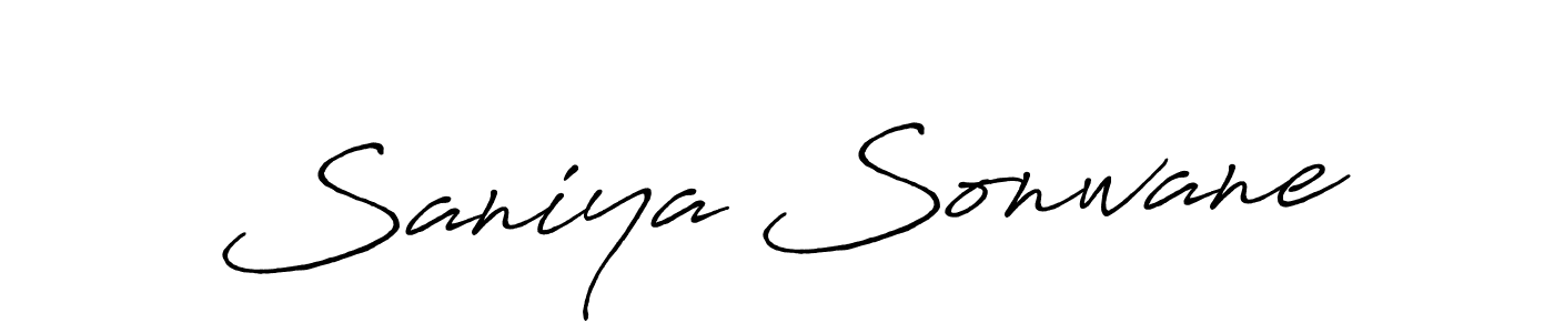 Create a beautiful signature design for name Saniya Sonwane. With this signature (Antro_Vectra_Bolder) fonts, you can make a handwritten signature for free. Saniya Sonwane signature style 7 images and pictures png