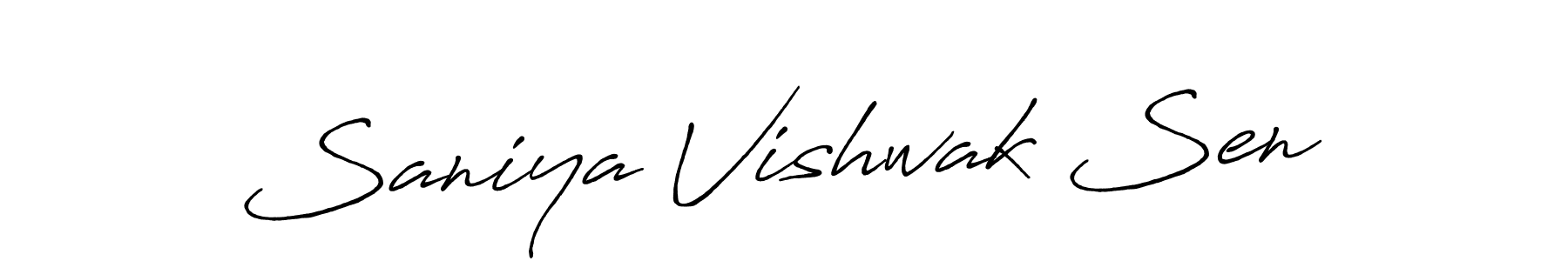 Use a signature maker to create a handwritten signature online. With this signature software, you can design (Antro_Vectra_Bolder) your own signature for name Saniya Vishwak Sen. Saniya Vishwak Sen signature style 7 images and pictures png