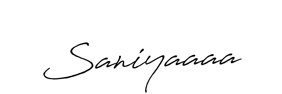 Make a beautiful signature design for name Saniyaaaa. With this signature (Antro_Vectra_Bolder) style, you can create a handwritten signature for free. Saniyaaaa signature style 7 images and pictures png