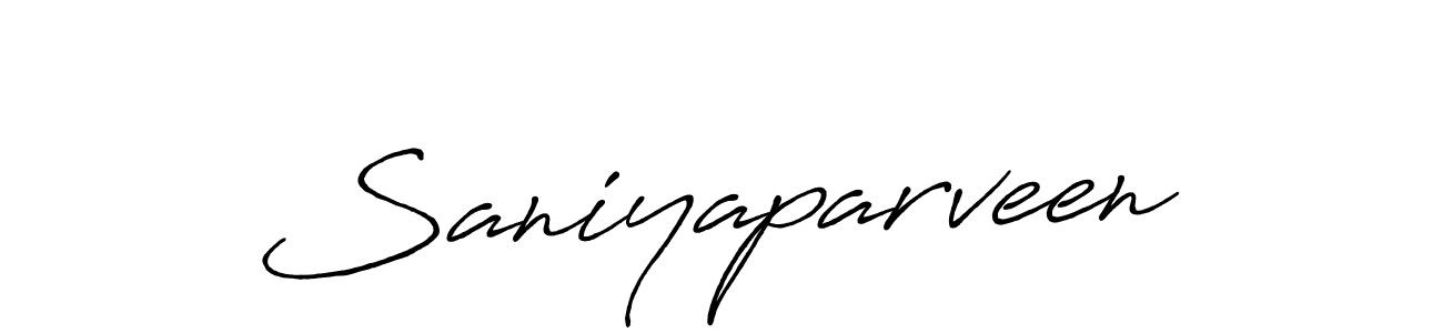 Also we have Saniyaparveen name is the best signature style. Create professional handwritten signature collection using Antro_Vectra_Bolder autograph style. Saniyaparveen signature style 7 images and pictures png