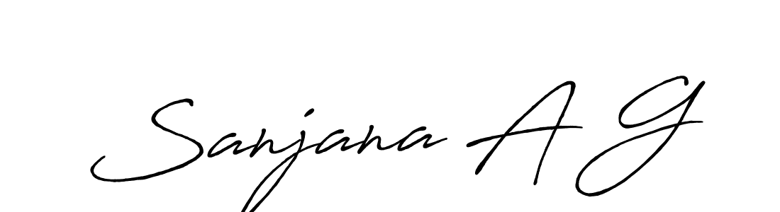 if you are searching for the best signature style for your name Sanjana A G. so please give up your signature search. here we have designed multiple signature styles  using Antro_Vectra_Bolder. Sanjana A G signature style 7 images and pictures png