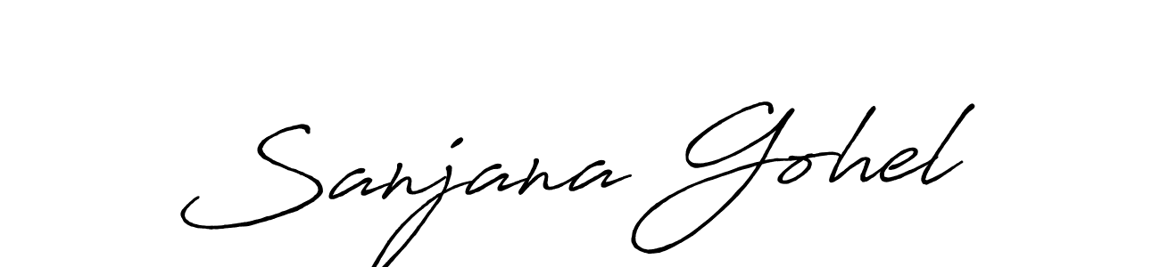 Use a signature maker to create a handwritten signature online. With this signature software, you can design (Antro_Vectra_Bolder) your own signature for name Sanjana Gohel. Sanjana Gohel signature style 7 images and pictures png