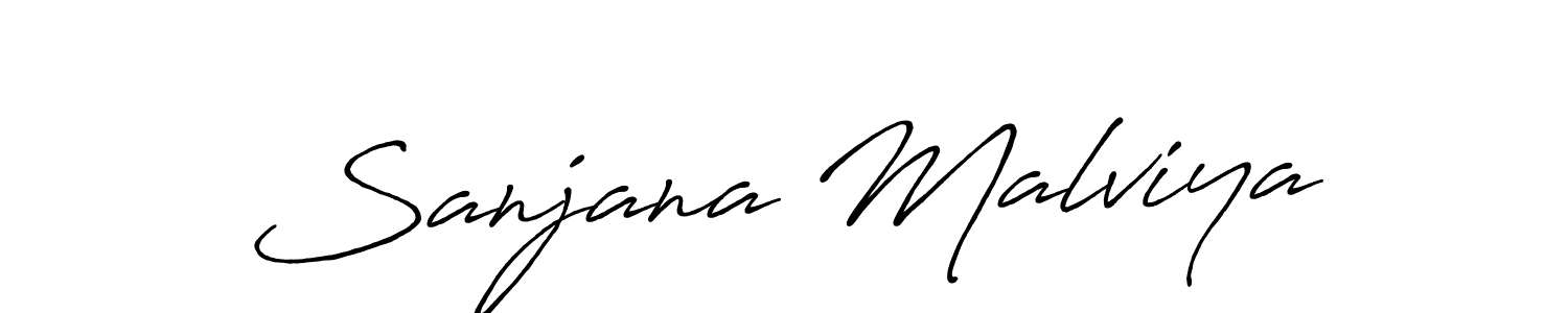 The best way (Antro_Vectra_Bolder) to make a short signature is to pick only two or three words in your name. The name Sanjana Malviya include a total of six letters. For converting this name. Sanjana Malviya signature style 7 images and pictures png
