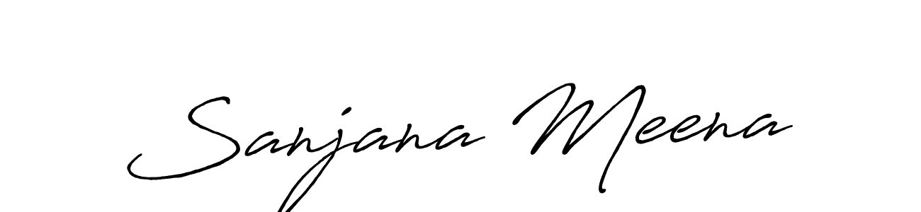 Sanjana Meena stylish signature style. Best Handwritten Sign (Antro_Vectra_Bolder) for my name. Handwritten Signature Collection Ideas for my name Sanjana Meena. Sanjana Meena signature style 7 images and pictures png