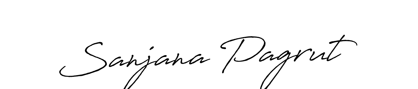 if you are searching for the best signature style for your name Sanjana Pagrut. so please give up your signature search. here we have designed multiple signature styles  using Antro_Vectra_Bolder. Sanjana Pagrut signature style 7 images and pictures png