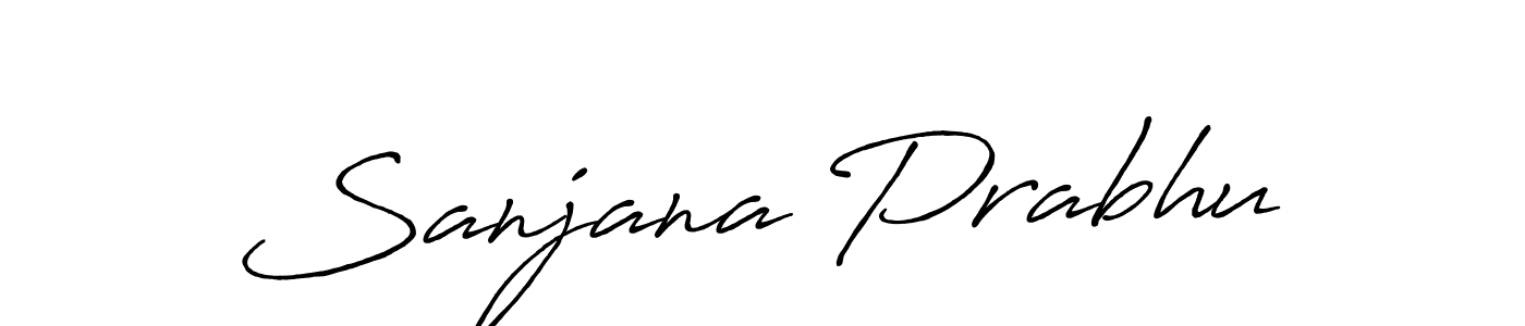 How to make Sanjana Prabhu name signature. Use Antro_Vectra_Bolder style for creating short signs online. This is the latest handwritten sign. Sanjana Prabhu signature style 7 images and pictures png