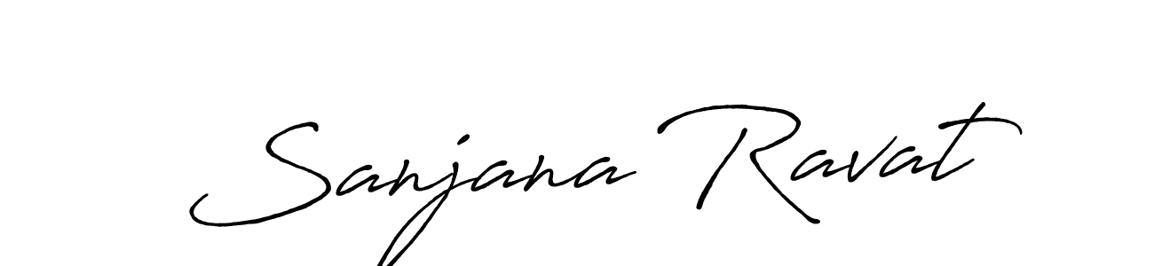 Sanjana Ravat stylish signature style. Best Handwritten Sign (Antro_Vectra_Bolder) for my name. Handwritten Signature Collection Ideas for my name Sanjana Ravat. Sanjana Ravat signature style 7 images and pictures png