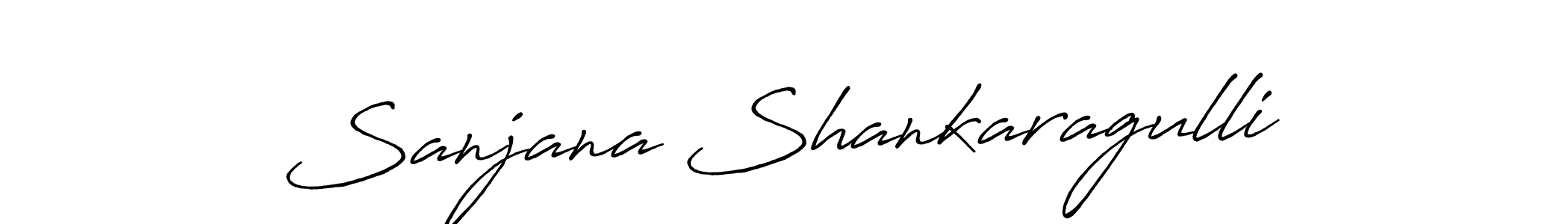 This is the best signature style for the Sanjana Shankaragulli name. Also you like these signature font (Antro_Vectra_Bolder). Mix name signature. Sanjana Shankaragulli signature style 7 images and pictures png