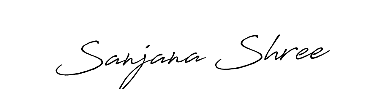 How to make Sanjana Shree name signature. Use Antro_Vectra_Bolder style for creating short signs online. This is the latest handwritten sign. Sanjana Shree signature style 7 images and pictures png