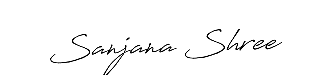 How to make Sanjana Shree name signature. Use Antro_Vectra_Bolder style for creating short signs online. This is the latest handwritten sign. Sanjana Shree signature style 7 images and pictures png