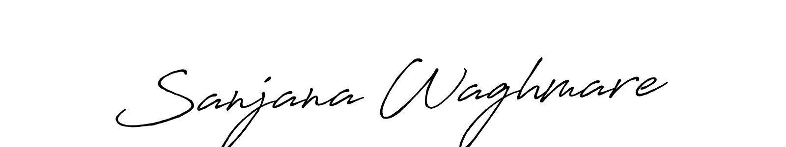 Sanjana Waghmare stylish signature style. Best Handwritten Sign (Antro_Vectra_Bolder) for my name. Handwritten Signature Collection Ideas for my name Sanjana Waghmare. Sanjana Waghmare signature style 7 images and pictures png