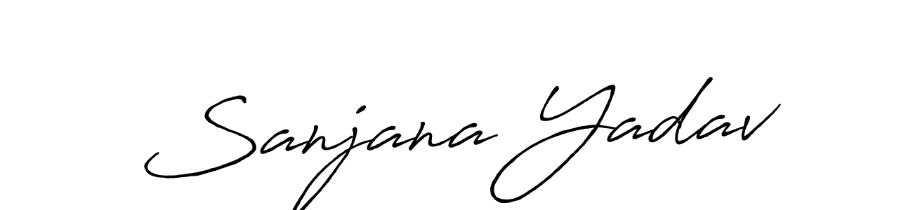if you are searching for the best signature style for your name Sanjana Yadav. so please give up your signature search. here we have designed multiple signature styles  using Antro_Vectra_Bolder. Sanjana Yadav signature style 7 images and pictures png