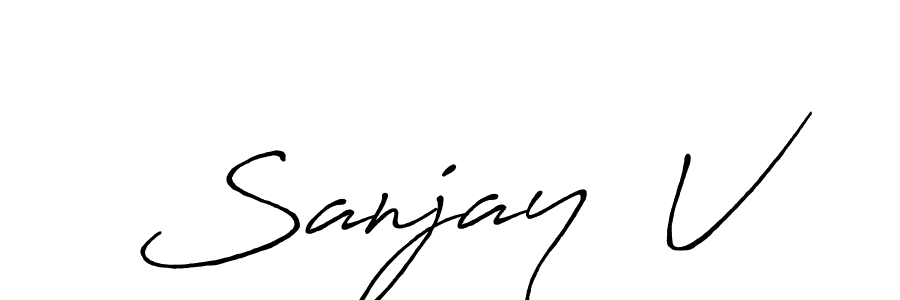 Sanjay  V stylish signature style. Best Handwritten Sign (Antro_Vectra_Bolder) for my name. Handwritten Signature Collection Ideas for my name Sanjay  V. Sanjay  V signature style 7 images and pictures png
