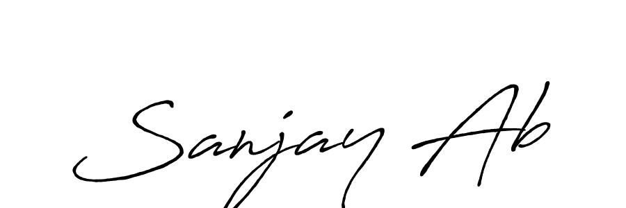 How to make Sanjay Ab signature? Antro_Vectra_Bolder is a professional autograph style. Create handwritten signature for Sanjay Ab name. Sanjay Ab signature style 7 images and pictures png