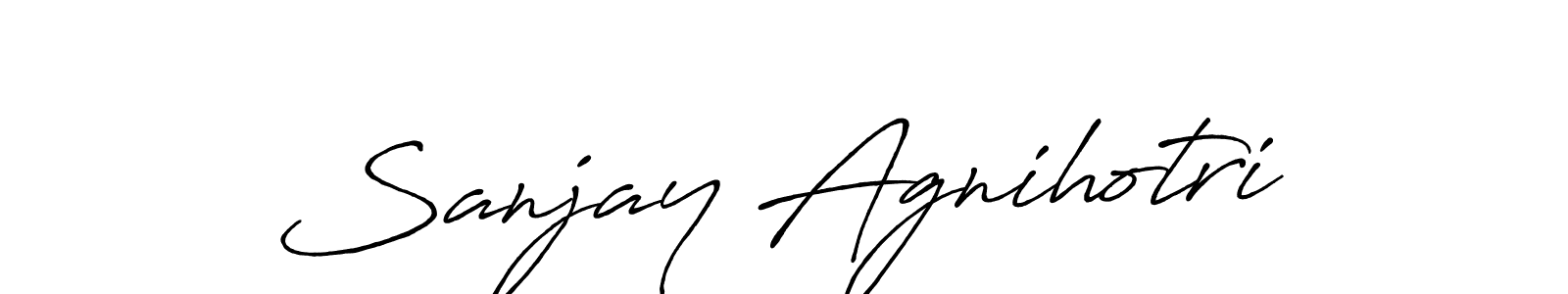 Antro_Vectra_Bolder is a professional signature style that is perfect for those who want to add a touch of class to their signature. It is also a great choice for those who want to make their signature more unique. Get Sanjay Agnihotri name to fancy signature for free. Sanjay Agnihotri signature style 7 images and pictures png