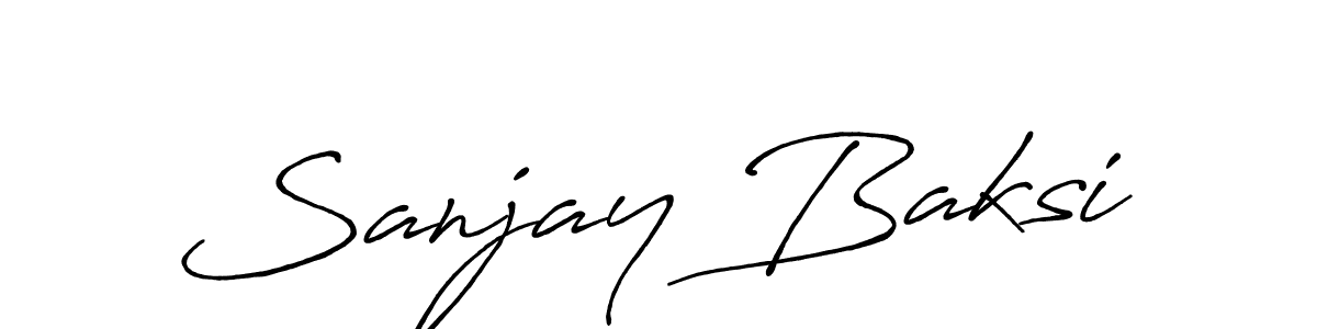 How to make Sanjay Baksi name signature. Use Antro_Vectra_Bolder style for creating short signs online. This is the latest handwritten sign. Sanjay Baksi signature style 7 images and pictures png