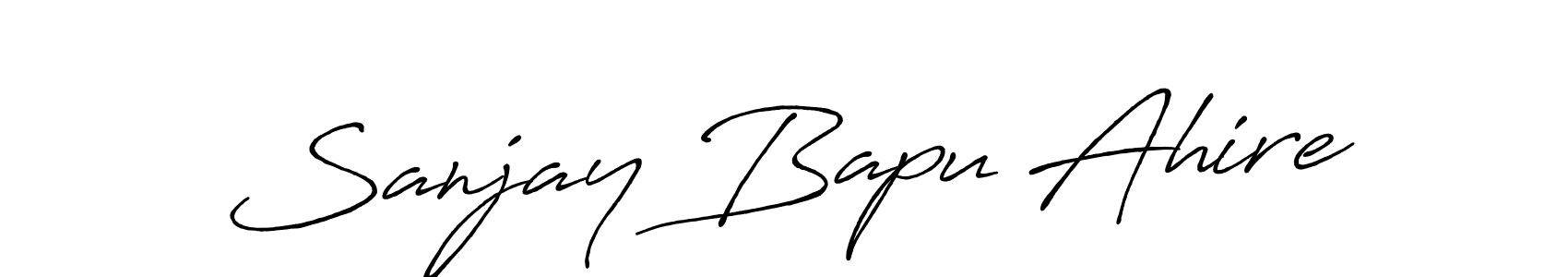How to make Sanjay Bapu Ahire name signature. Use Antro_Vectra_Bolder style for creating short signs online. This is the latest handwritten sign. Sanjay Bapu Ahire signature style 7 images and pictures png