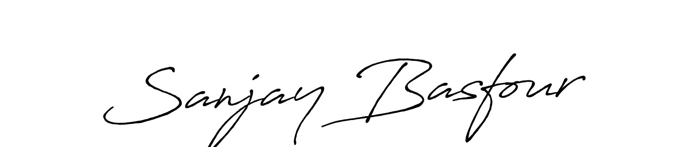 Sanjay Basfour stylish signature style. Best Handwritten Sign (Antro_Vectra_Bolder) for my name. Handwritten Signature Collection Ideas for my name Sanjay Basfour. Sanjay Basfour signature style 7 images and pictures png