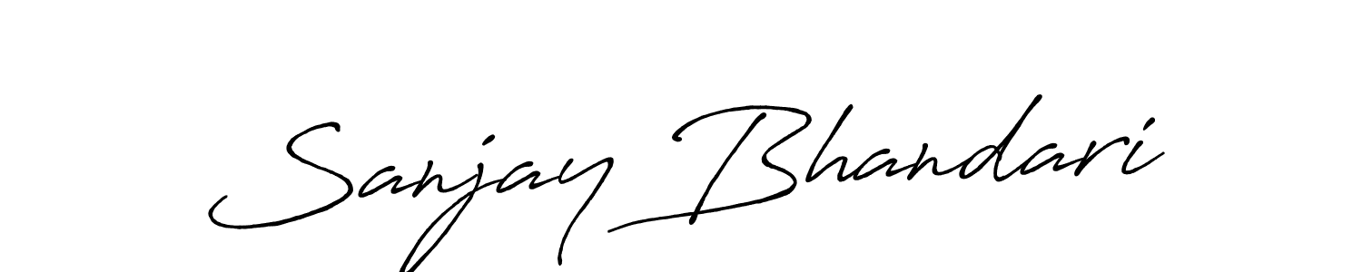 Create a beautiful signature design for name Sanjay Bhandari. With this signature (Antro_Vectra_Bolder) fonts, you can make a handwritten signature for free. Sanjay Bhandari signature style 7 images and pictures png